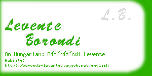 levente borondi business card